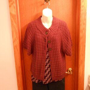 Women's "Sonoma" short sleeve purple "wine color" sweater, size small